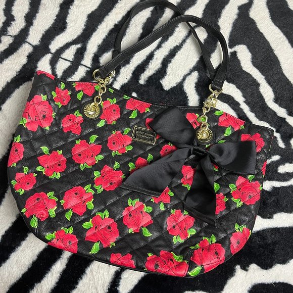 Betsey Johnson Bags Betsey Johnson Roses Oversized Bag Poshmark